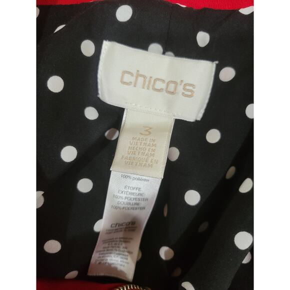 Chico's Women's Bomber Jacket Size XL Red Full Zip Lined Pockets - Picture 11 of 11